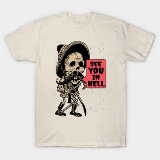 Antique Skeleton Soldier in HELL!! T-Shirt